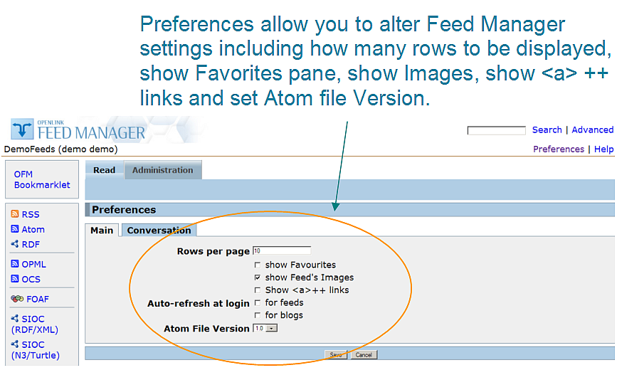 Feed Manager Preferences