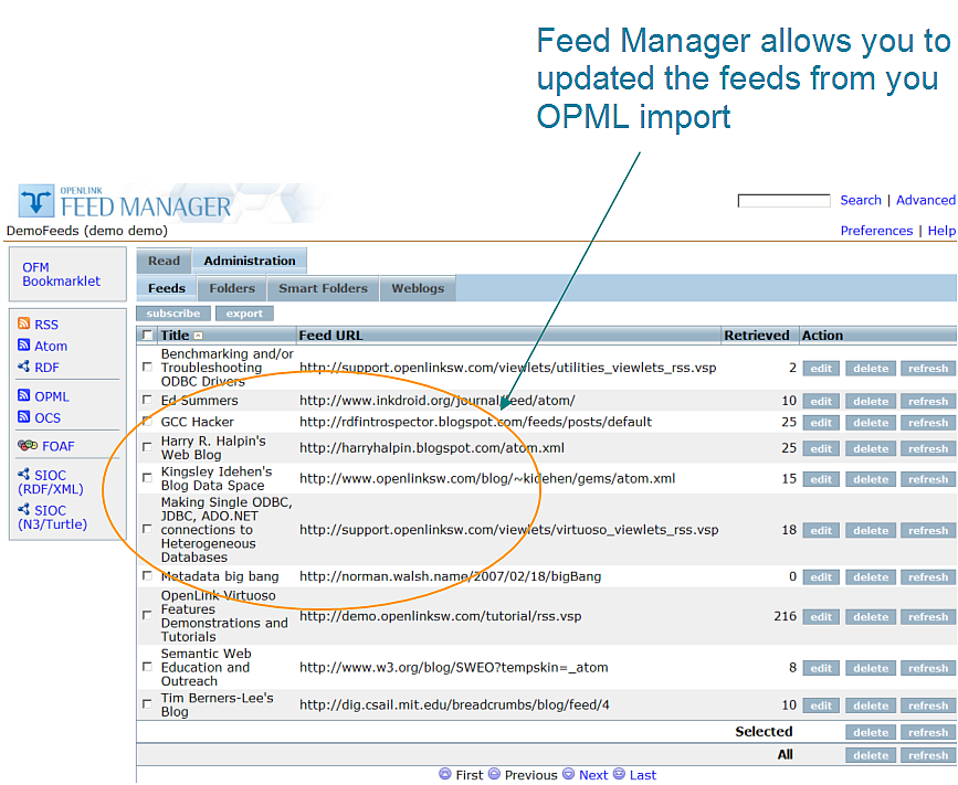 Feed Manager OPML