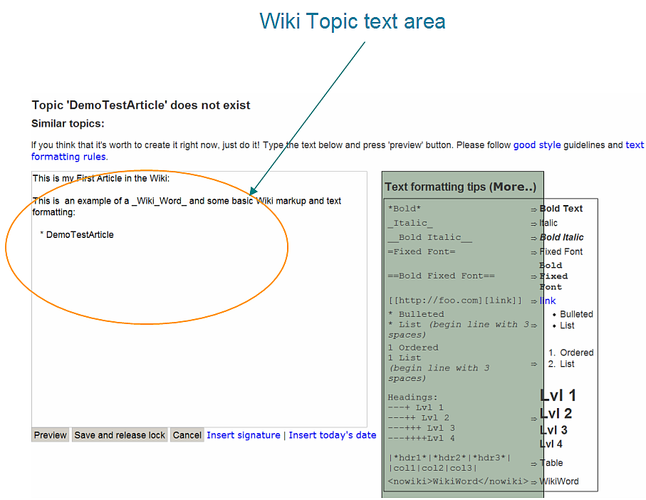 Wiki Create Topic