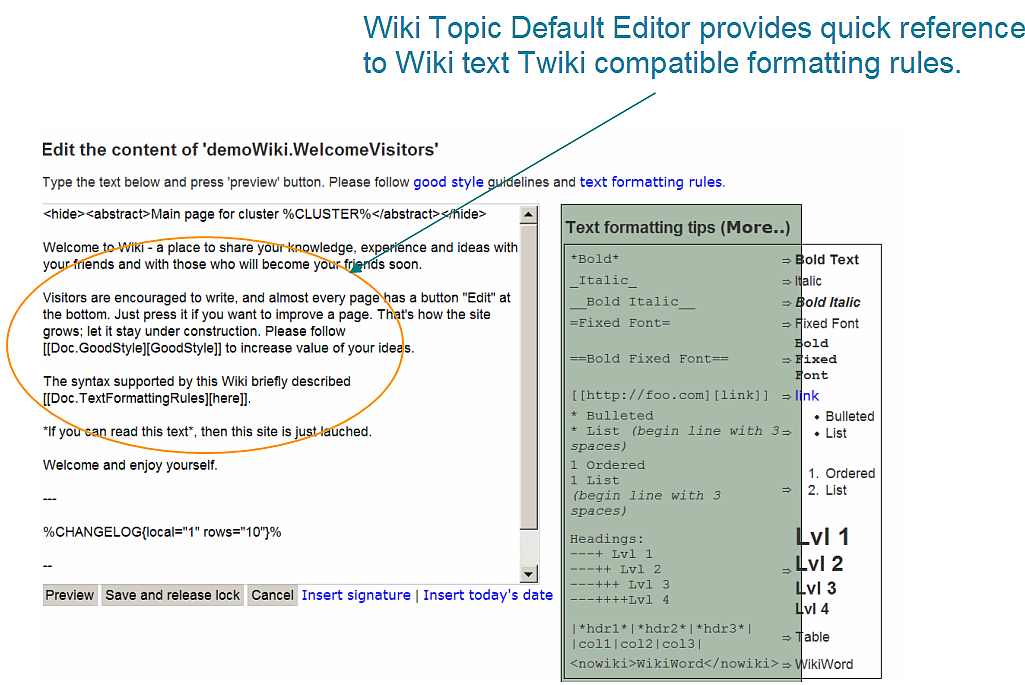 Wiki Default Editor